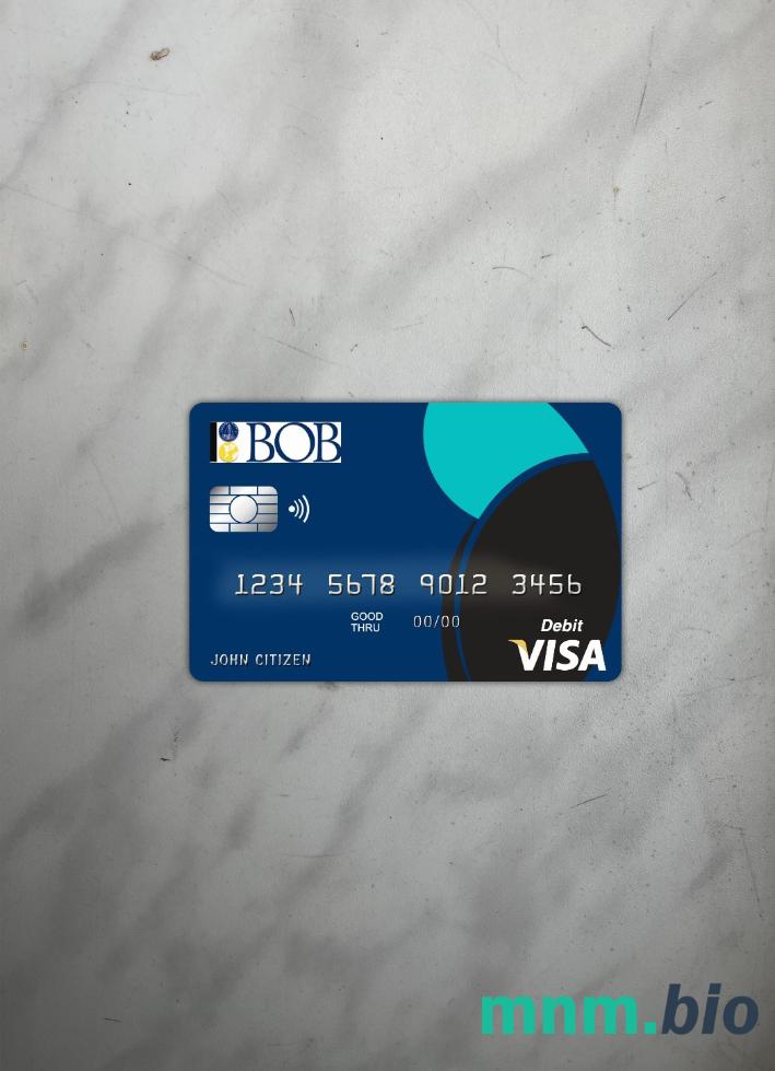 Bahamas bank of the bahamas visa card PSD szablon
